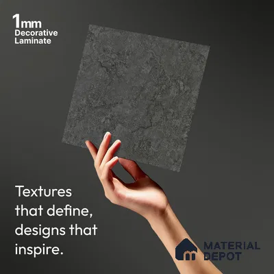 Stone Look LM 01455 Zenith Dark 8 ft x 4 ft Super Matte Finish Decorative Laminate - 1 mm  | Suitable for TV Unit, Wardrobe, Kitchen Cabinets