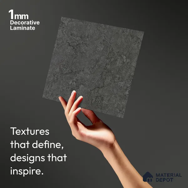 Stone Look LM 01455 Zenith Dark 8 ft x 4 ft Super Matte Finish Decorative Laminate - 1 mm  | Suitable for TV Unit, Wardrobe, Kitchen Cabinets