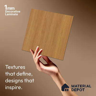Wooden Look LM 01478 Cedar Ease 8 ft x 4 ft Texture Finish Decorative Laminate - 1 mm  | Suitable for TV Unit, Wardrobe, Kitchen Cabinets