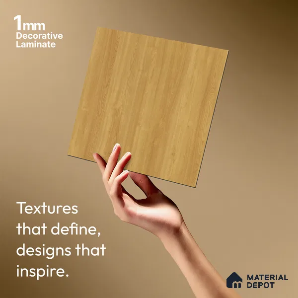Wooden Look LM 01479 Zen Ease 8 ft x 4 ft Texture Finish Decorative Laminate - 1 mm  | Suitable for TV Unit, Wardrobe, Kitchen Cabinets