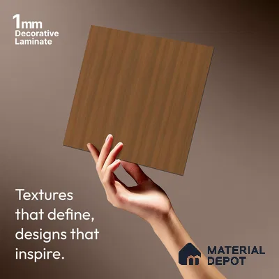 Wooden Look LM 01481 Rich Cocoa 8 ft x 4 ft Texture Finish Decorative Laminate - 1 mm  | Suitable for TV Unit, Wardrobe, Kitchen Cabinets