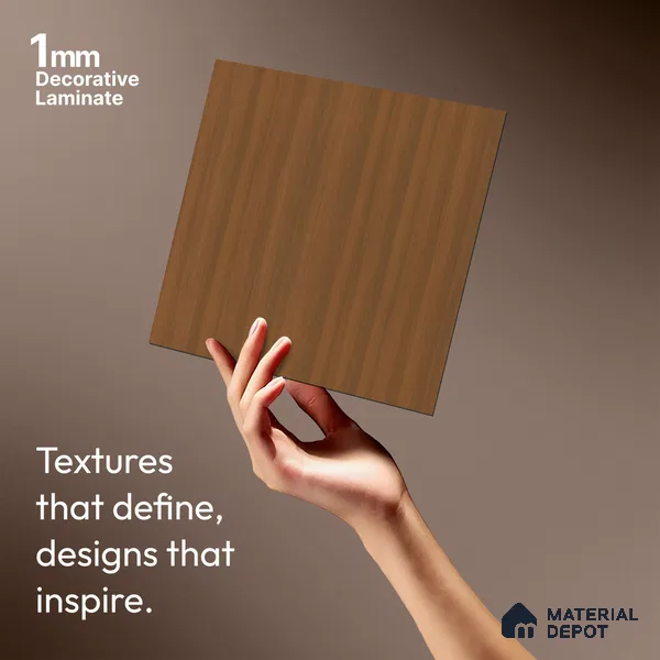 Wooden Look LM 01481 Rich Cocoa 8 ft x 4 ft Texture Finish Decorative Laminate - 1 mm  | Suitable for TV Unit, Wardrobe, Kitchen Cabinets