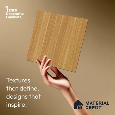 LM 01488 Brown Woodscar 8 ft x 4 ft Suede Finish Decorative Laminate - 1 mm  | Suitable for TV Unit, Wardrobe, Kitchen Cabinets