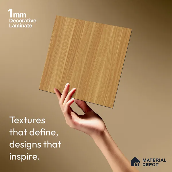 LM 01488 Brown Woodscar 8 ft x 4 ft Suede Finish Decorative Laminate - 1 mm | Suitable for TV Unit, Wardrobe, Kitchen Cabinets