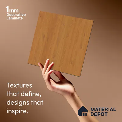 Wooden Look LM 01491 Cocoa Charm 8 ft x 4 ft Suede Finish Decorative Laminate - 1 mm  | Suitable for TV Unit, Wardrobe, Kitchen Cabinets