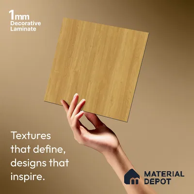 Wooden Look LM 01494 Zen Ease 8 ft x 4 ft Suede Finish Decorative Laminate - 1 mm  | Suitable for TV Unit, Wardrobe, Kitchen Cabinets