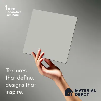 LM 01503 Dust 8 ft x 4 ft Suede Finish Decorative Laminate - 1 mm  | Suitable for Living Room, Kitchen, Office