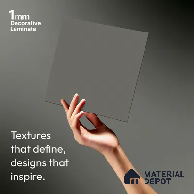 LM 01509 Mud Ash 8 ft x 4 ft Suede Finish Decorative Laminate - 1 mm  | Suitable for Living Room, Kitchen, Office