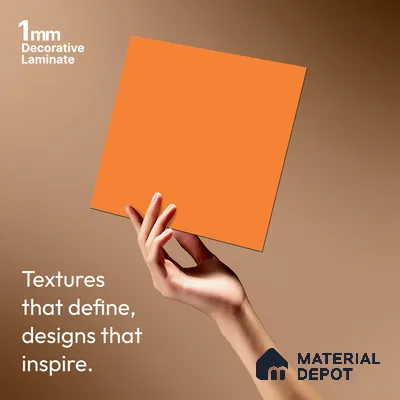 LM 01515 Pumpkin Orange 8 ft x 4 ft Suede Finish Decorative Laminate - 1 mm  | Suitable for Living Room, Kitchen, Office