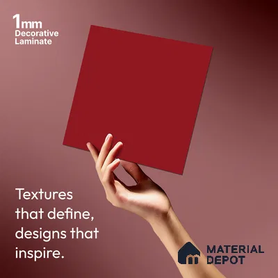 LM 01516 Tangerine 8 ft x 4 ft Suede Finish Decorative Laminate - 1 mm  | Suitable for Living Room, Kitchen, Office