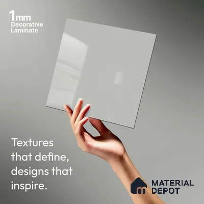 LM 01520 Dust 8 ft x 4 ft High Gloss Finish Decorative Laminate - 1 mm  | Suitable for Living Room, Kitchen, Office