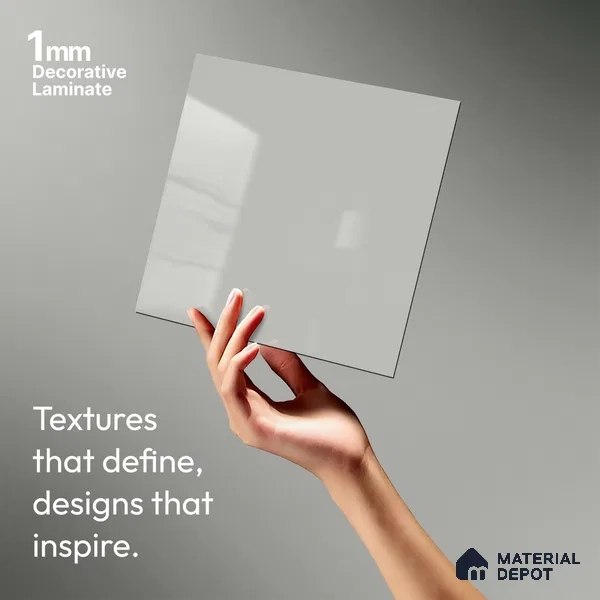 LM 01520 Dust 8 ft x 4 ft High Gloss Finish Decorative Laminate - 1 mm  | Suitable for Living Room, Kitchen, Office