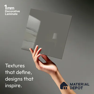 LM 01526 Mud Ash 8 ft x 4 ft High Gloss Finish Decorative Laminate - 1 mm  | Suitable for Living Room, Kitchen, Office