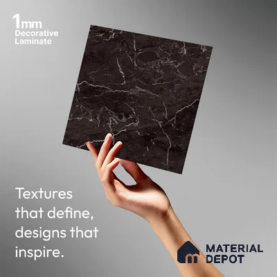 Brown Marble Look LM 18812 8 ft x 4 ft Texture Finish Decorative Laminate - 1 mm | Suitable for TV Unit, Wardrobe, Kitchen Cabinets