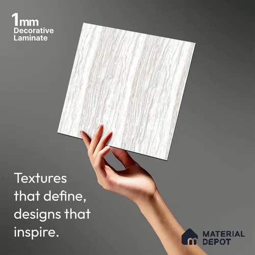White Marble Look LM 18814 8 ft x 4 ft Texture Finish Decorative Laminate - 1 mm | Suitable for TV Unit, Wardrobe, Kitchen Cabinets