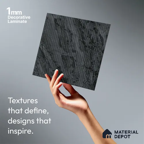 Grey Marble Look LM 18815 8 ft x 4 ft Texture Finish Decorative Laminate - 1 mm | Suitable for TV Unit, Wardrobe, Kitchen Cabinets