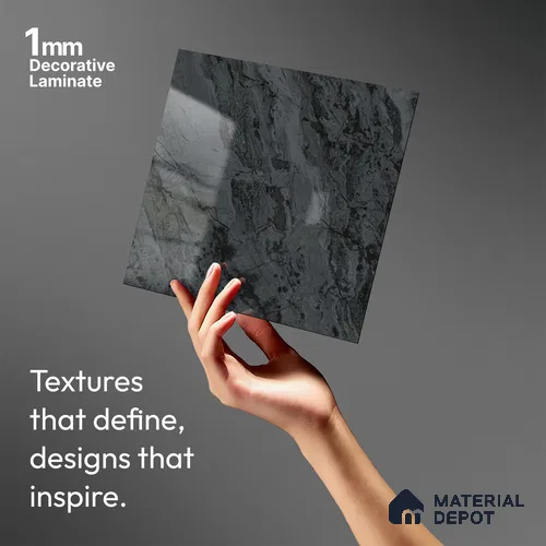 Grey Marble Look LM 18817 8 ft x 4 ft Texture Finish Decorative Laminate - 1 mm | Suitable for TV Unit, Wardrobe, Kitchen Cabinets