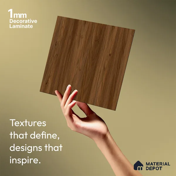 Wooden Look LM 19177 Juglans Polished 8 ft x 4 ft Texture Finish Decorative Laminate - 1 mm | Suitable for TV Unit, Wardrobe, Kitchen Cabinets