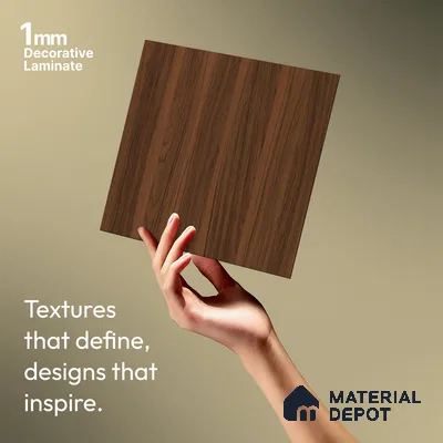 Wooden Look LM 19180 Wattle Juglans 8 ft x 4 ft Texture Finish Decorative Laminate - 1 mm | Suitable for TV Unit, Wardrobe, Kitchen Cabinets