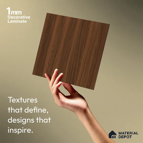 Wooden Look LM 19180 Wattle Juglans 8 ft x 4 ft Texture Finish Decorative Laminate - 1 mm | Suitable for TV Unit, Wardrobe, Kitchen Cabinets