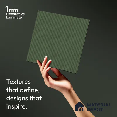 Minty Green Fluted Solid Color Look LM 19182 Minty 8 ft x 4 ft Texture Finish Decorative Laminate - 1 mm | Suitable for TV Unit, Wardrobe, Kitchen Cabinets