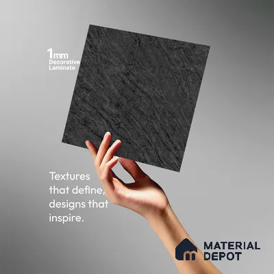 Marble Look LM 19183 Haemus Marble 8 ft x 4 ft Texture Finish Decorative Laminate - 1 mm | Suitable for TV Unit, Wardrobe, Kitchen Cabinets