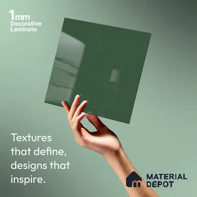 Metallic Look LM 19191 Minty Green 8 ft x 4 ft Glossy Finish Decorative Laminate - 1 mm | Suitable for TV Unit, Wardrobe, Kitchen Cabinets