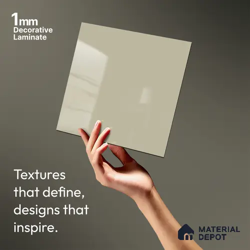 Solid Colors Look LM 19204 Flora White 8 ft x 4 ft Glossy Finish Decorative Laminate - 1 mm | Suitable for Living Room, Kitchen, Office