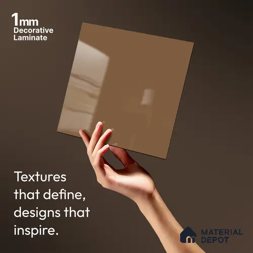 Solid Colors Look LM 19208 Coral 8 ft x 4 ft Glossy Finish Decorative Laminate - 1 mm | Suitable for Living Room, Kitchen, Office