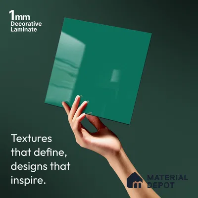 Solid Colors Look LM 19211 Turquoise 8 ft x 4 ft Glossy Finish Decorative Laminate - 1 mm | Suitable for Living Room, Kitchen, Office