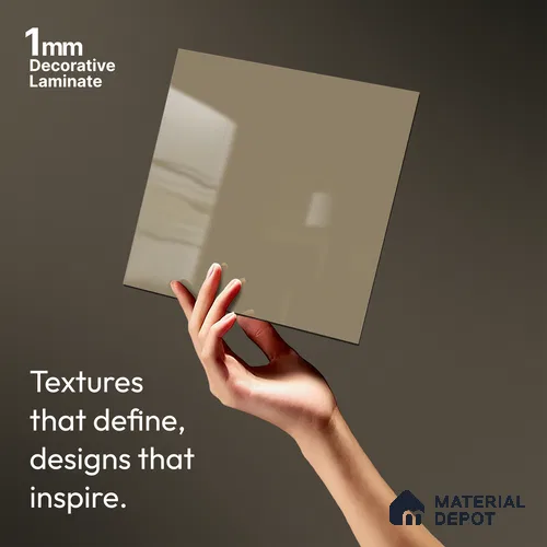 Solid Colors Look LM 19213 Caramel 8 ft x 4 ft Glossy Finish Decorative Laminate - 1 mm | Suitable for Living Room, Kitchen, Office