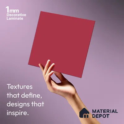 Solid Colors Look LM 19235 Raspberry 8 ft x 4 ft Matte Finish Decorative Laminate - 1 mm | Suitable for Living Room, Kitchen, Office