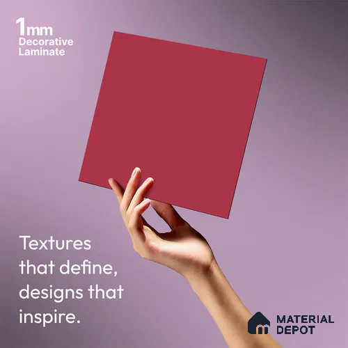 Solid Colors Look LM 19235 Raspberry 8 ft x 4 ft Matte Finish Decorative Laminate - 1 mm | Suitable for Living Room, Kitchen, Office