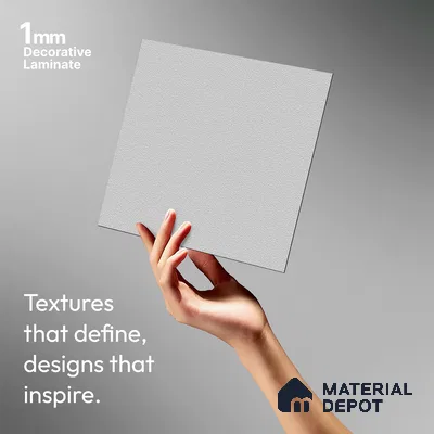 Solid Colors Look LM 19261 Super White 8 ft x 4 ft Suede Finish Decorative Laminate - 1 mm | Suitable for Living Room, Kitchen, Office
