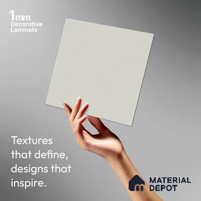 Solid Colors Look LM 19262 Frosty White 8 ft x 4 ft Suede Finish Decorative Laminate - 1 mm | Suitable for Living Room, Kitchen, Office