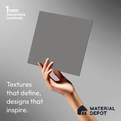Solid Colors Look LM 19263 Light Grey 8 ft x 4 ft Suede Finish Decorative Laminate - 1 mm | Suitable for Living Room, Kitchen, Office