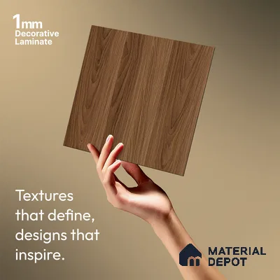 Wooden Look LM 19270 Raw Walnut 8 ft x 4 ft Texture Finish Decorative Laminate - 1 mm | Suitable for TV Unit, Wardrobe, Kitchen Cabinets