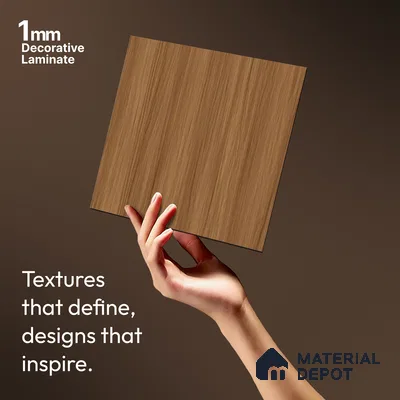 Wooden Look LM 19284 Juglans Redish 8 ft x 4 ft Suede Finish Decorative Laminate - 1 mm | Suitable for TV Unit, Wardrobe, Kitchen Cabinets