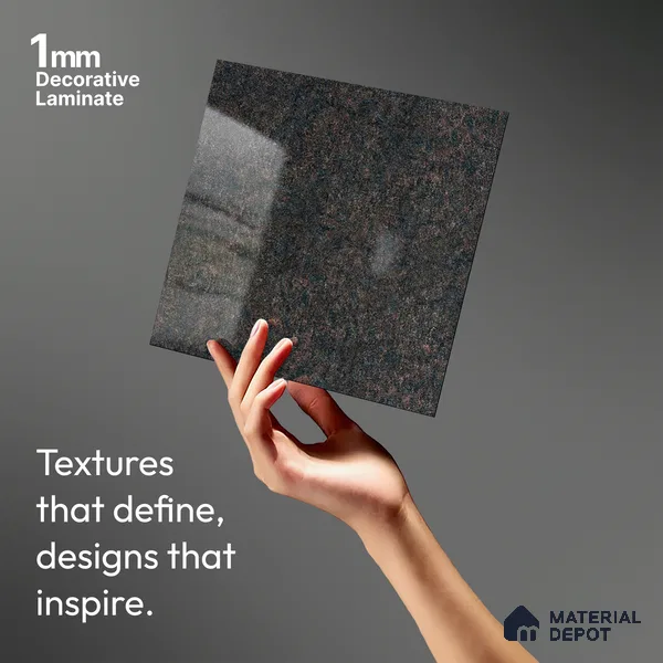 Rustic Look LM 19300 Asphalt Concrete 8 ft x 4 ft Glossy Finish Decorative Laminate - 1 mm | Suitable for TV Unit, Wardrobe, Kitchen Cabinets