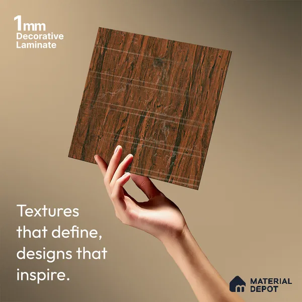 Wooden Look LM 19316 Tropical Wood 8 ft x 4 ft Texture Finish Decorative Laminate - 1 mm | Suitable for TV Unit, Wardrobe, Kitchen Cabinets