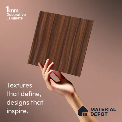 Wooden Look LM 19326 Wharthon Walnut 8 ft x 4 ft Texture Finish Decorative Laminate - 1 mm | Suitable for TV Unit, Wardrobe, Kitchen Cabinets