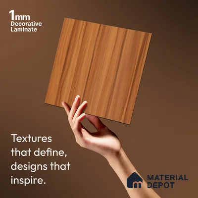 Wooden Look LM 19327 Waterloo Walnut 8 ft x 4 ft Texture Finish Decorative Laminate - 1 mm | Suitable for TV Unit, Wardrobe, Kitchen Cabinets