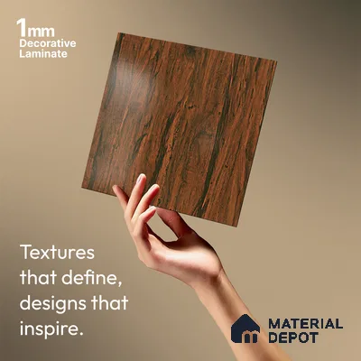 Wooden Look LM 19332 Tropical Wood 8 ft x 4 ft Texture Finish Decorative Laminate - 1 mm | Suitable for TV Unit, Wardrobe, Kitchen Cabinets