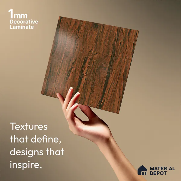 Wooden Look LM 19332 Tropical Wood 8 ft x 4 ft Texture Finish Decorative Laminate - 1 mm | Suitable for TV Unit, Wardrobe, Kitchen Cabinets
