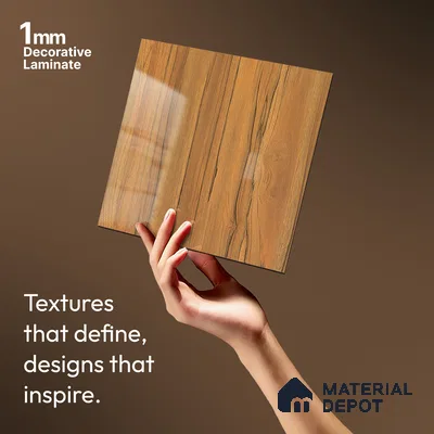 Wooden Look LM 19367 Apple Wood Uk 8 ft x 4 ft Glossy Finish Decorative Laminate - 1 mm | Suitable for TV Unit, Wardrobe, Kitchen Cabinets