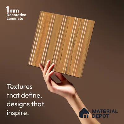 Wooden Look LM 19380 Apple Wood Uk 8 ft x 4 ft Texture Finish Decorative Laminate - 1 mm | Suitable for TV Unit, Wardrobe, Kitchen Cabinets