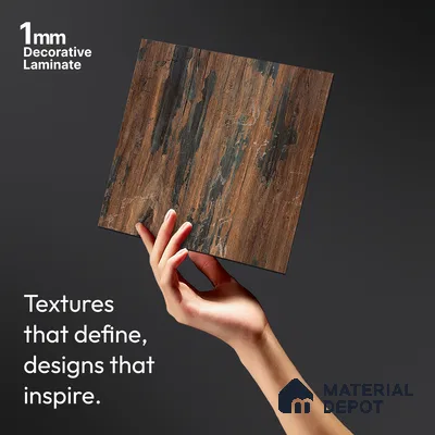 Wooden Look LM 19389 Brazil Wood 8 ft x 4 ft Texture Finish Decorative Laminate - 1 mm | Suitable for TV Unit, Wardrobe, Kitchen Cabinets