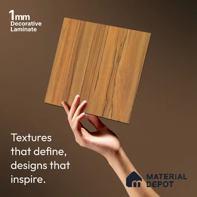 Wooden Look LM 19395 Apple Wood Uk 8 ft x 4 ft Suede Finish Decorative Laminate - 1 mm | Suitable for TV Unit, Wardrobe, Kitchen Cabinets