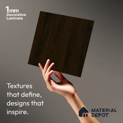 Wooden Look LM 19399 Catania Chestnut 8 ft x 4 ft Suede Finish Decorative Laminate - 1 mm | Suitable for TV Unit, Wardrobe, Kitchen Cabinets