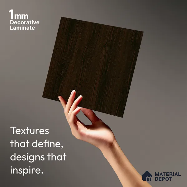 Wooden Look LM 19399 Catania Chestnut 8 ft x 4 ft Suede Finish Decorative Laminate - 1 mm | Suitable for TV Unit, Wardrobe, Kitchen Cabinets